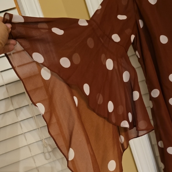 Preston & York Brown and White Long Sleeve Sheath Dress - Picture 4 of 15